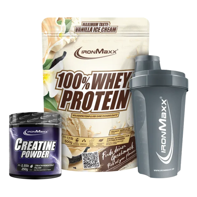 Iron Maxx Gym Starter Bundle Whey Creatin Shaker Set