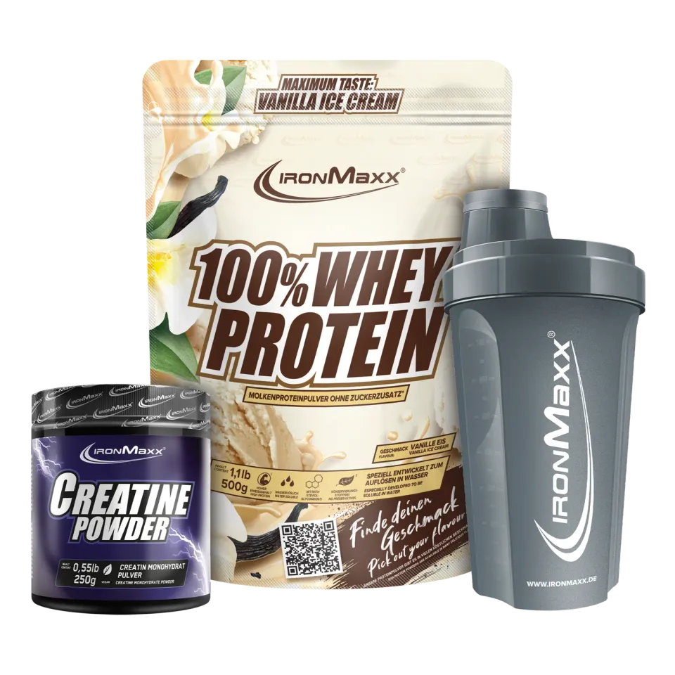 Iron Maxx Gym Starter Bundle Whey Creatin Shaker Set