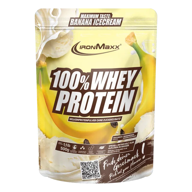 Iron Maxx 100% Whey Protein 500g Banana Ice Cream zuckerfrei