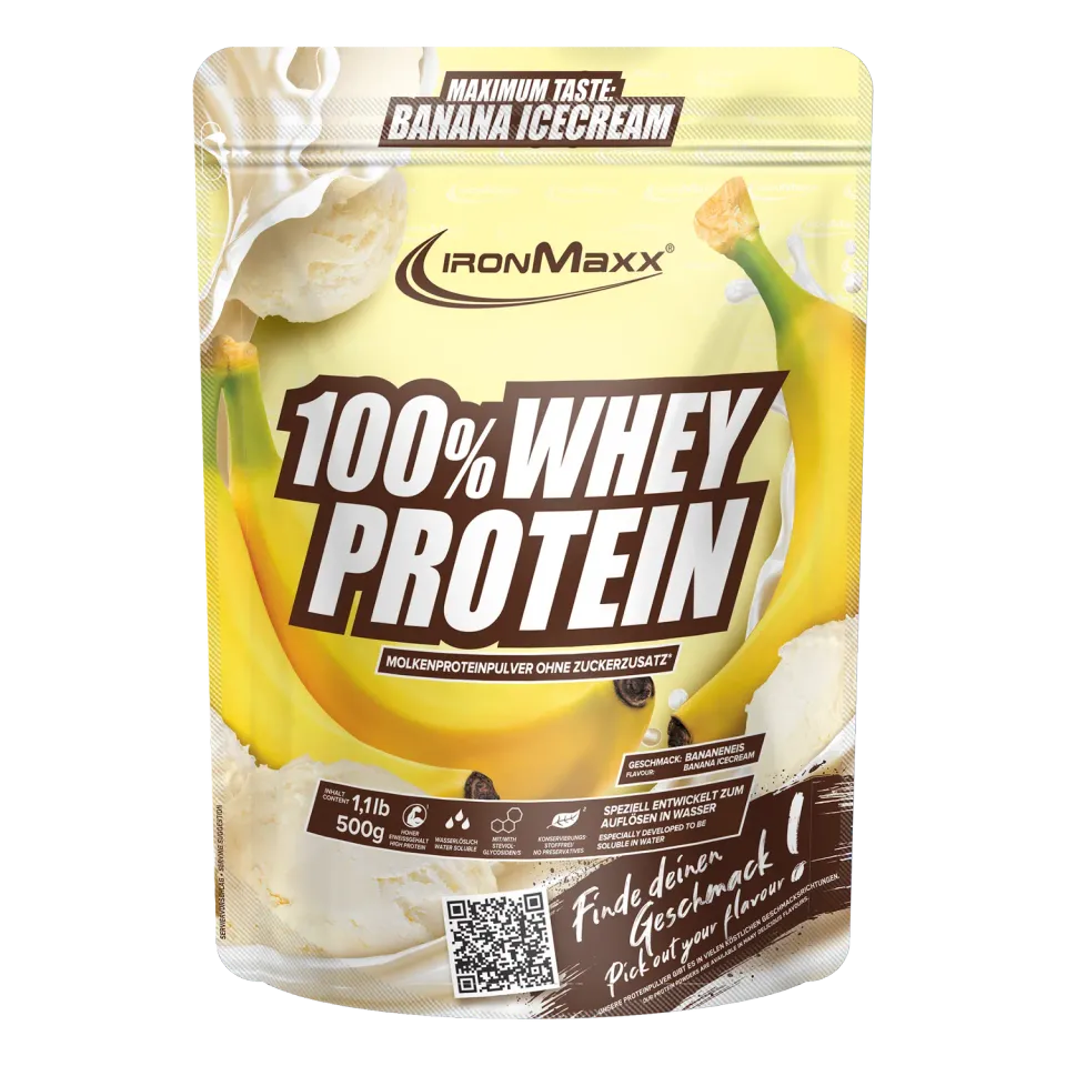 Iron Maxx 100% Whey Protein 500g Banana Ice Cream zuckerfrei