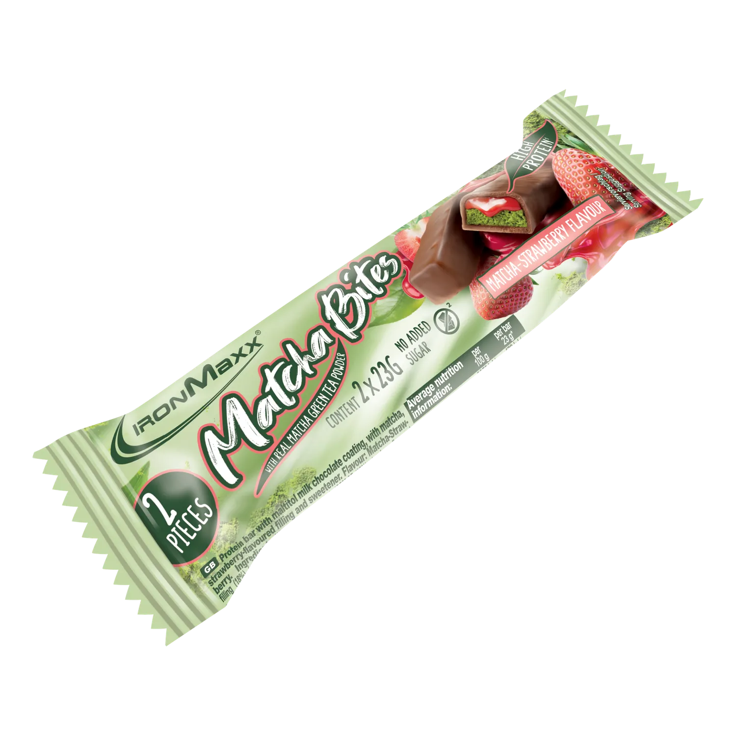 Iron Maxx Matcha Bites Matcha-Strawberry 24x46g Tray