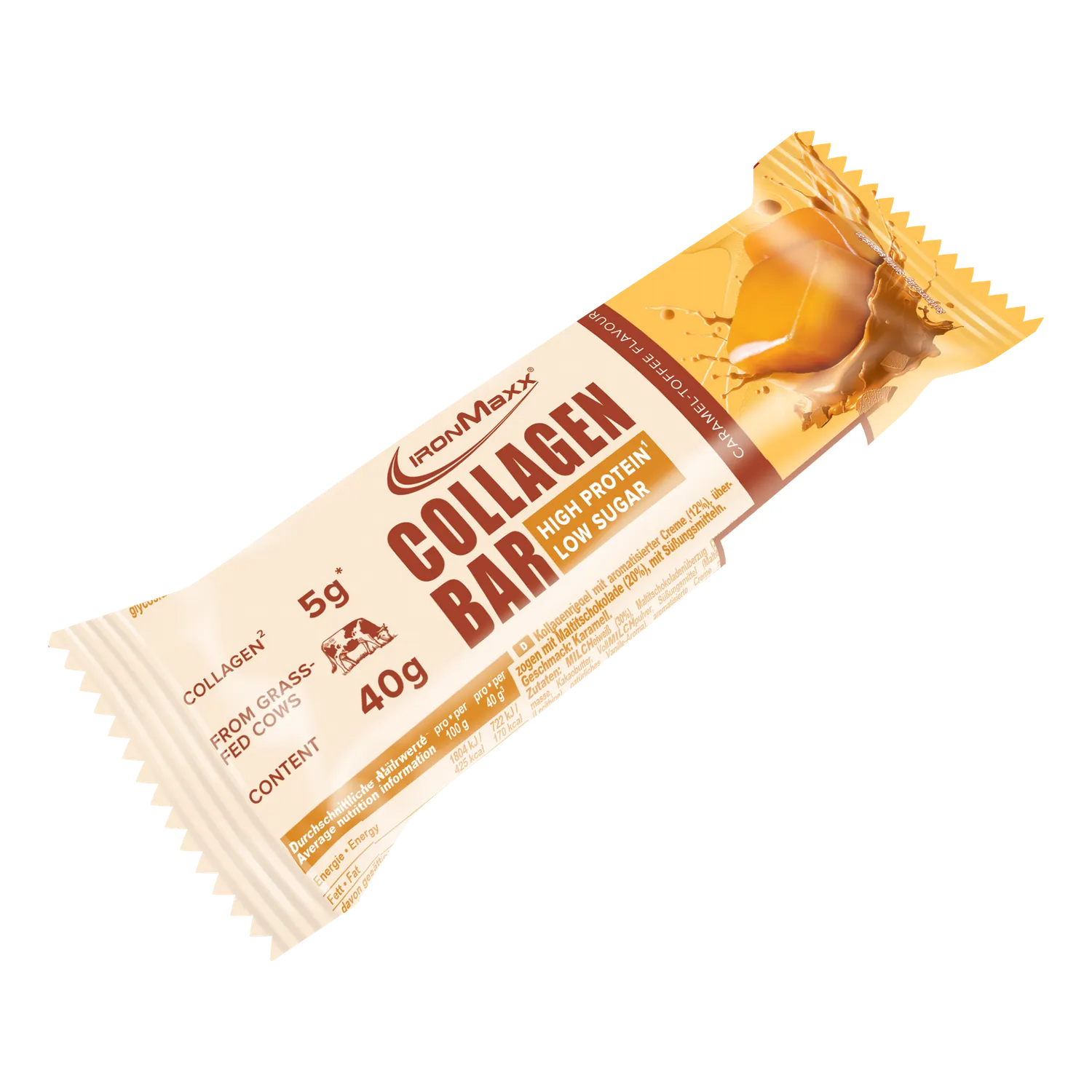 Iron Maxx Collagen Bar Proteinriegel Caramel 12x40g zuckerarm