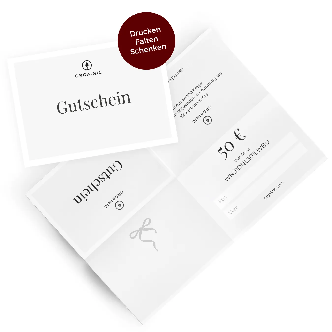 ORGAINIC Geschenk-Gutschein zum Ausdrucken 25 €