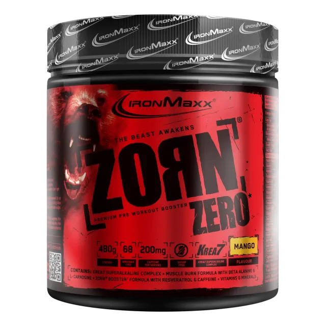 Iron Maxx Zorn® Pulver Trainingsbooster Mango 480 g – zuckerfrei