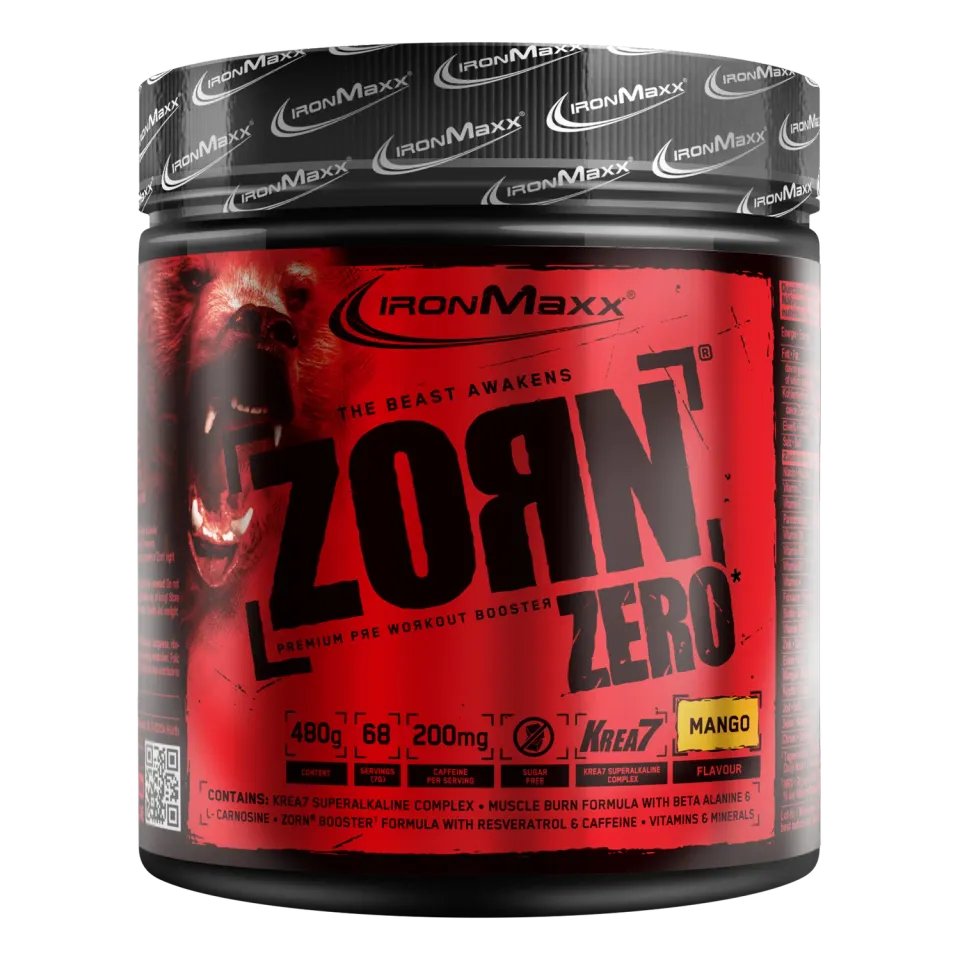 Iron Maxx Zorn® Pulver Trainingsbooster Mango 480 g – zuckerfrei