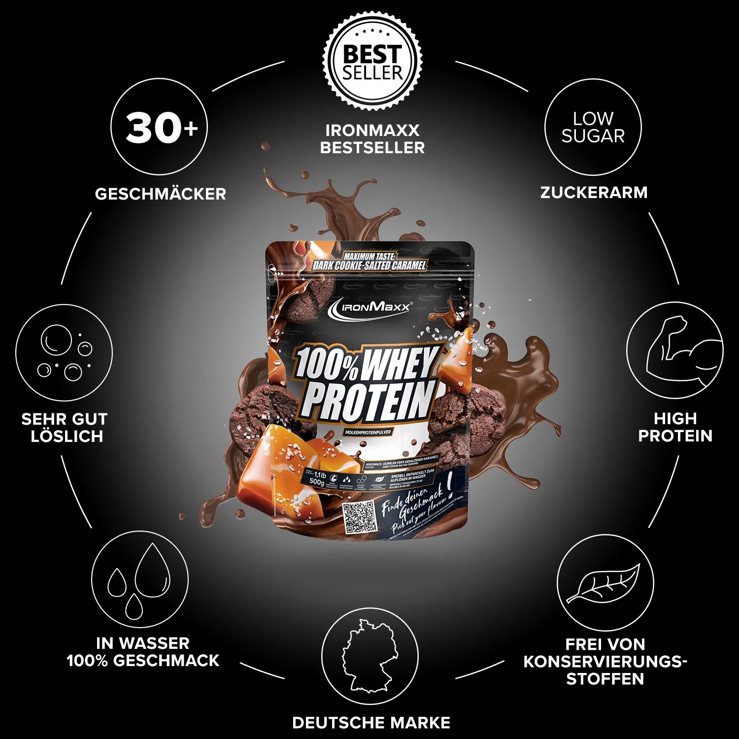Iron Maxx 100% Whey Protein 500g Dark Cookie Salted Caramel