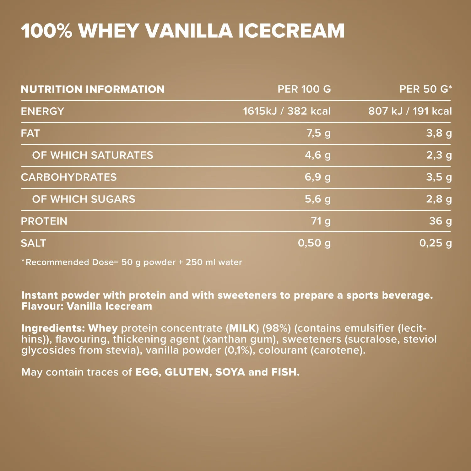Iron Maxx 100% Whey Protein 500g Vanilla Ice Cream – zuckerfrei
