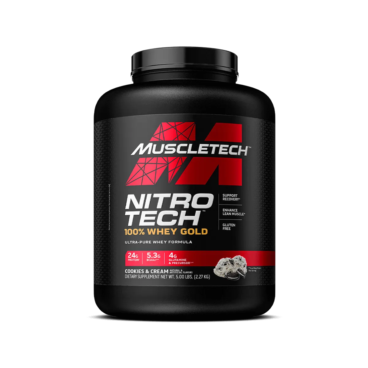MuscleTech Nitro Tech 100% Whey Gold Whey Protein French Vanilla Cream 2 lb zuckerarm