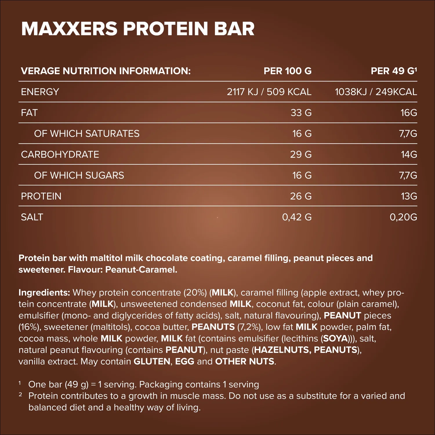 Iron Maxx Maxxers Proteinriegel Erdnuss-Karamell 49 g ohne Zuckerzusatz