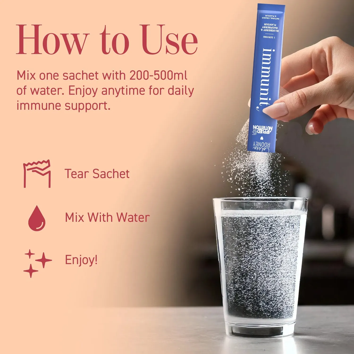Applied Nutrition Coleen's Immunity Pulver Blaubeere Himbeere 14 Sticks