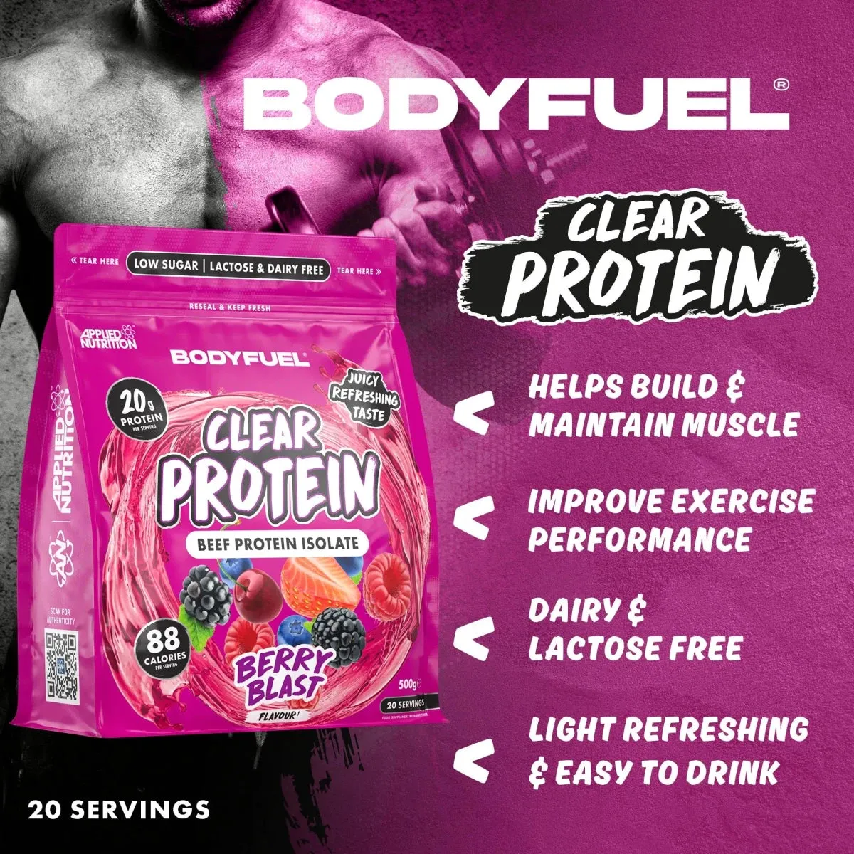 BODYFUEL Clear Beef Protein Isolat 500g Citrus