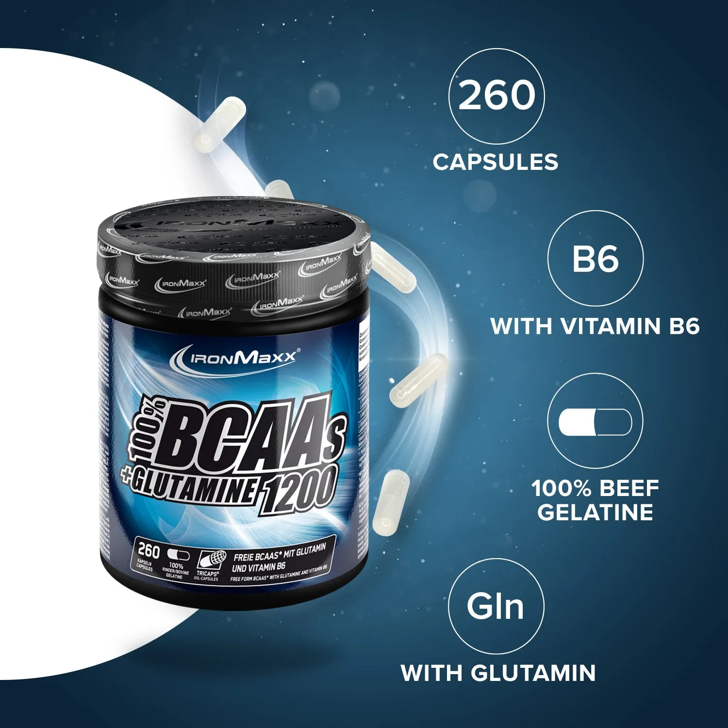 Iron Maxx BCAAs + Glutamin 1200 260 Tricaps® Kapseln