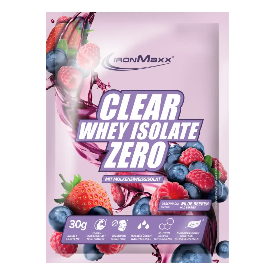 Iron Maxx Clear Whey Isolate Zero Pulver Wild Berries 30g zuckerfrei