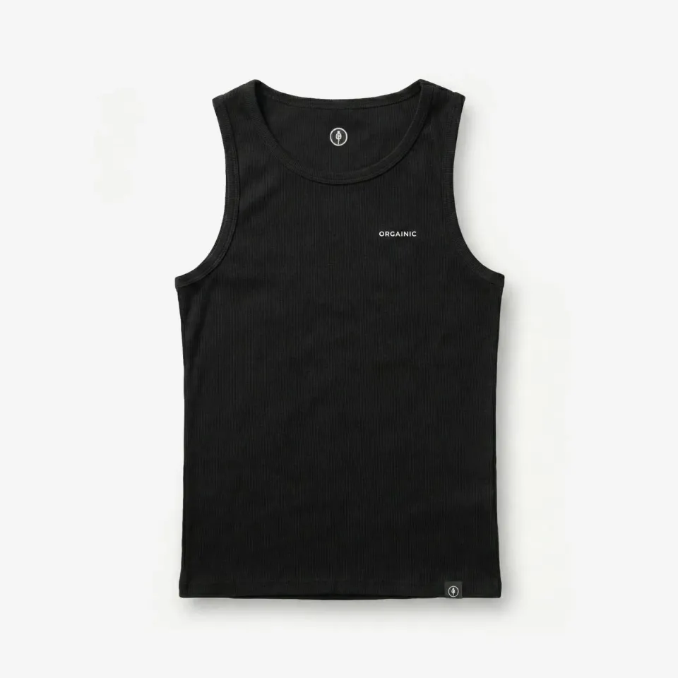 ORGAINIC Tanktop Bio-Baumwolle Tank Top Schwarz M gerippt