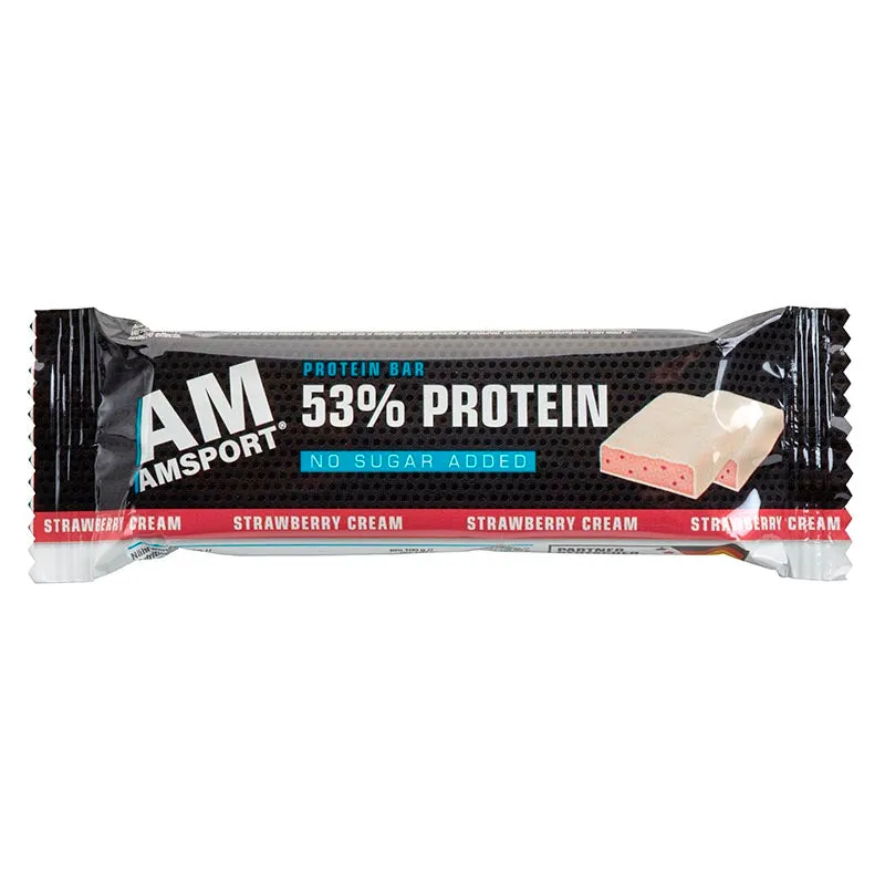 AMSPORT High Protein Riegel 50 g Proteinriegel Strawberry Cream Low Carb