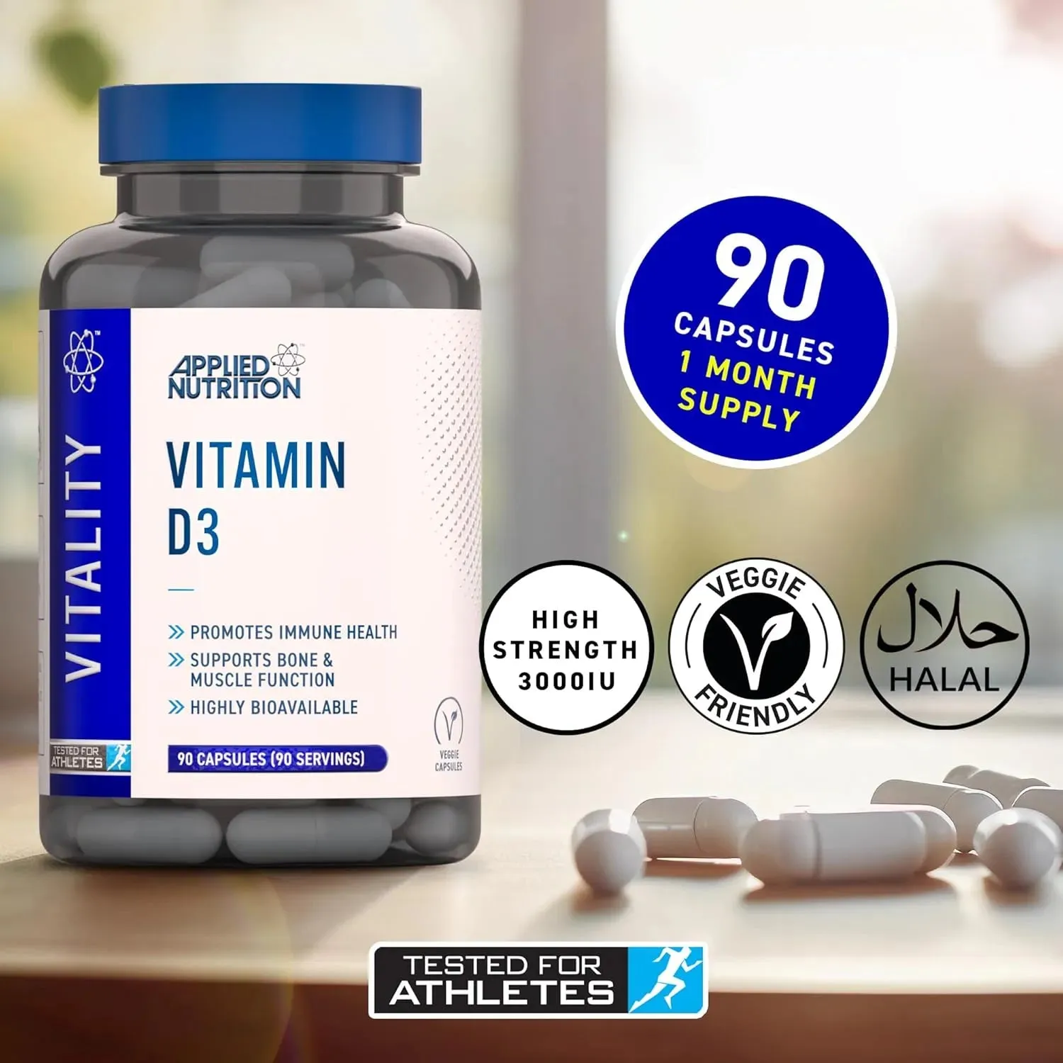 Applied Nutrition Vitamin D3 Kapseln 90 Kapseln vegan