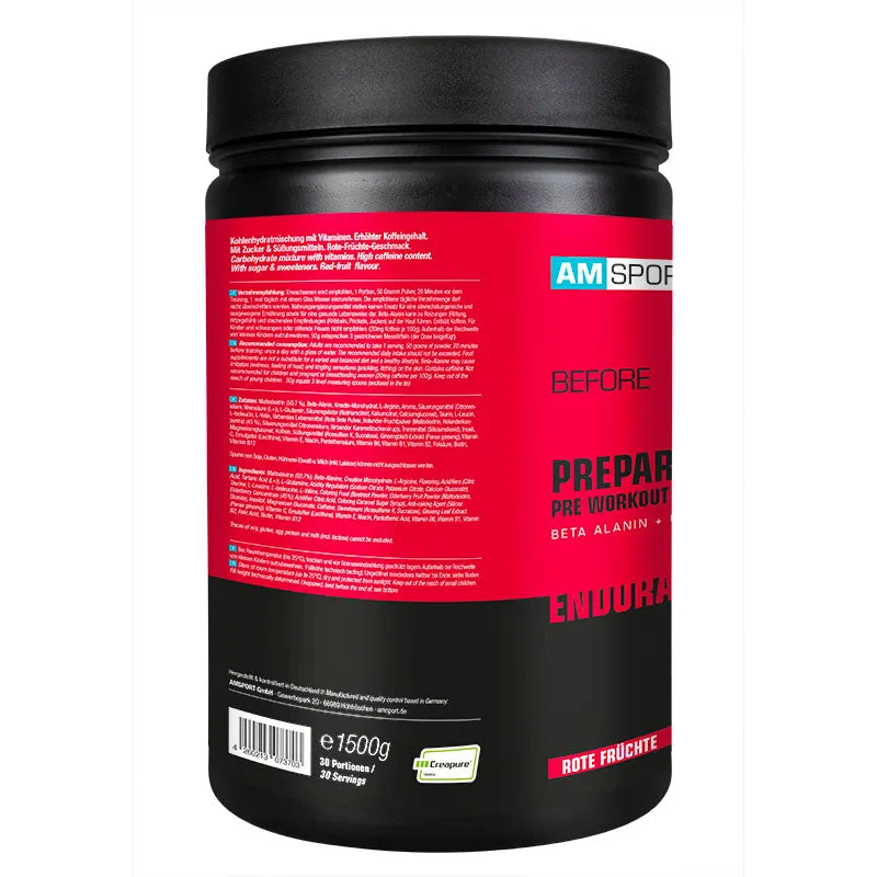 AMSPORT Prepare Pre Workout Booster Rote Früchte 1500g Kreatin