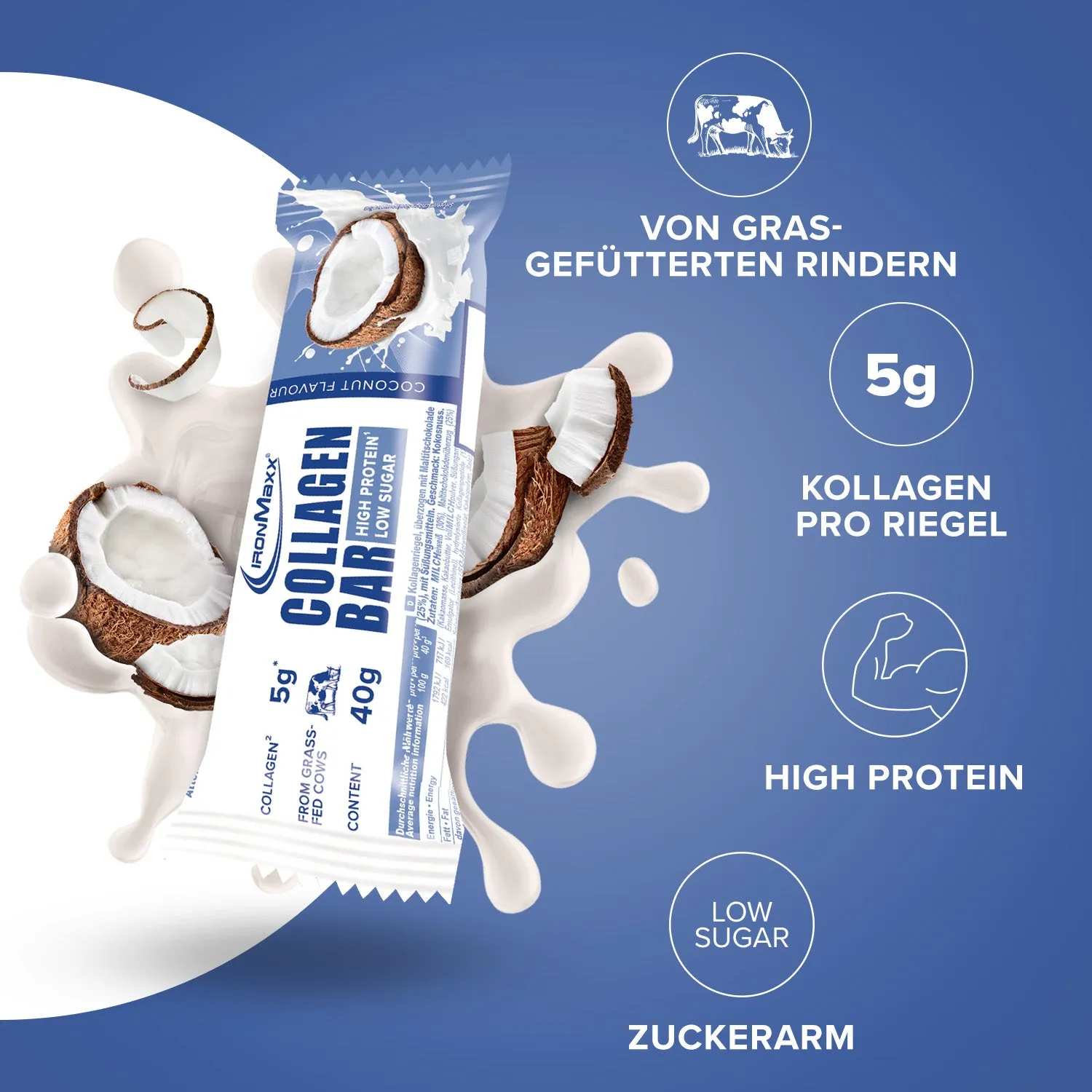 Iron Maxx Collagen Bar Proteinriegel Coconut 40g Kollagen