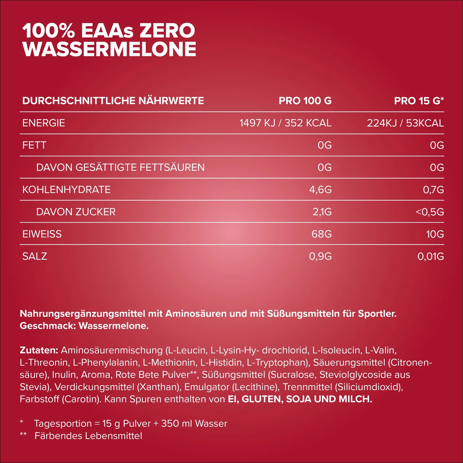 Iron Maxx 100% EAAs Zero 500 g Wassermelone EAA-Pulver vegan