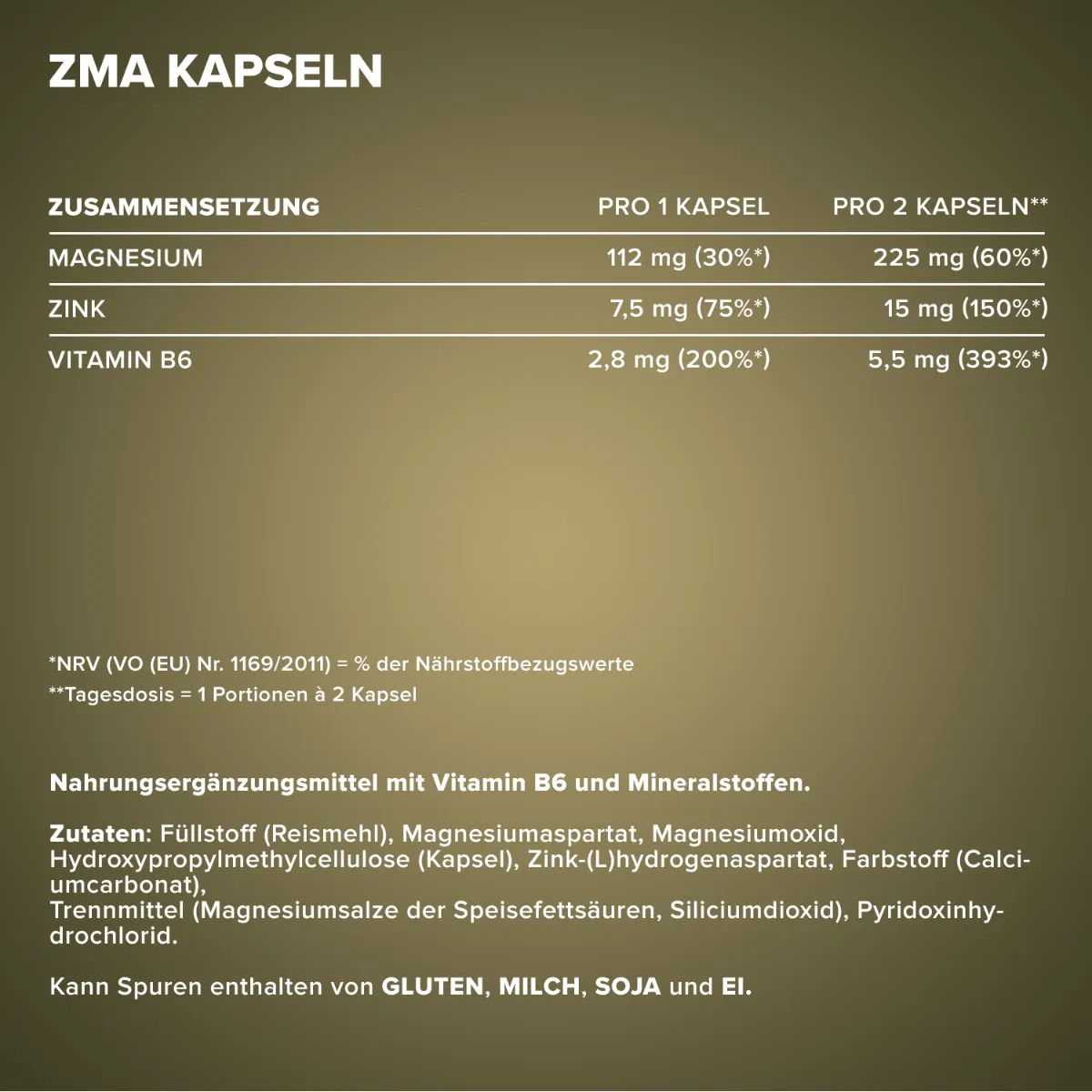 IronMaxx ZMA Kapseln 100 Stück Zink Magnesium Vitamin B6