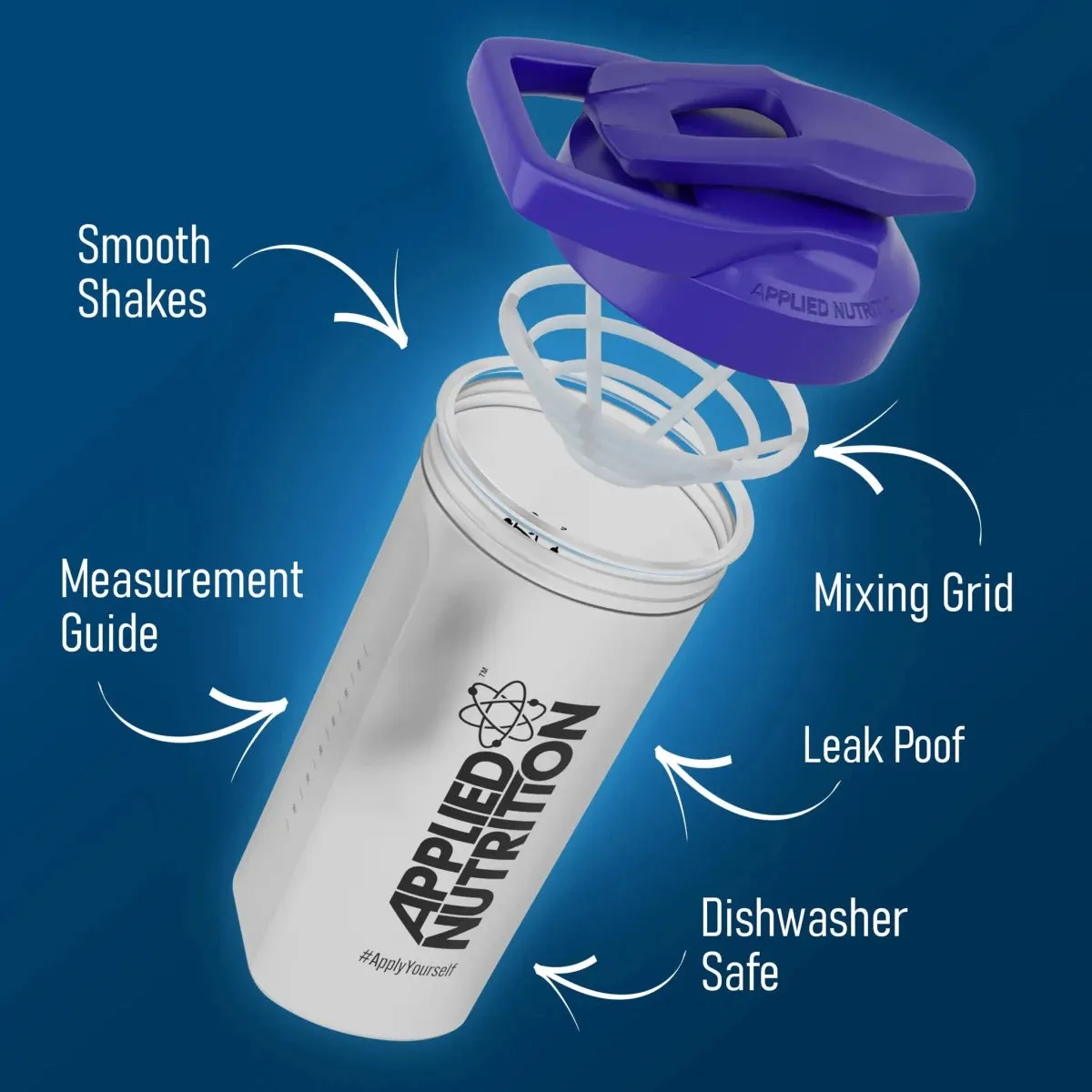 Applied Nutrition Shaker 600 ml blau auslaufsicher
