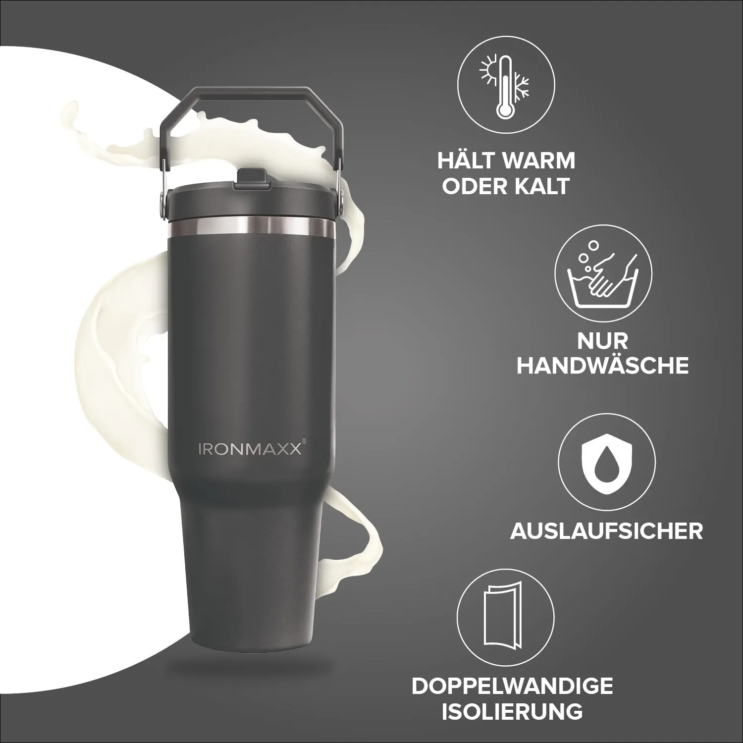 Iron Maxx Cup V5.0 Becher 1200ml Graphite isoliert