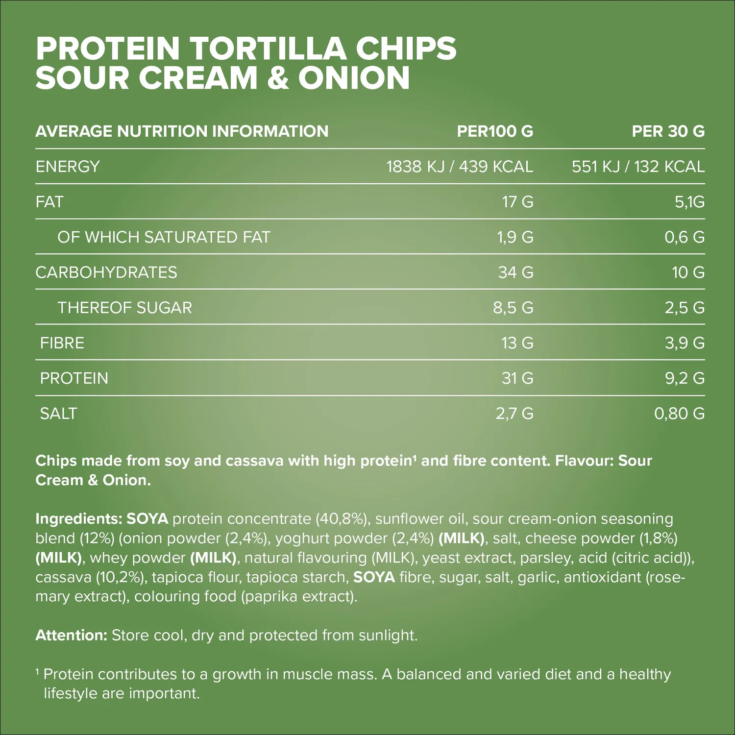 Iron Maxx Protein Tortilla Chips Sour Cream 60g vegan