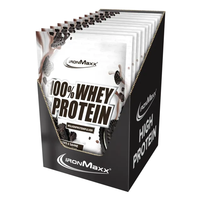 Iron Maxx 100% Whey Protein 10x30g Cookies Cream zuckerfrei
