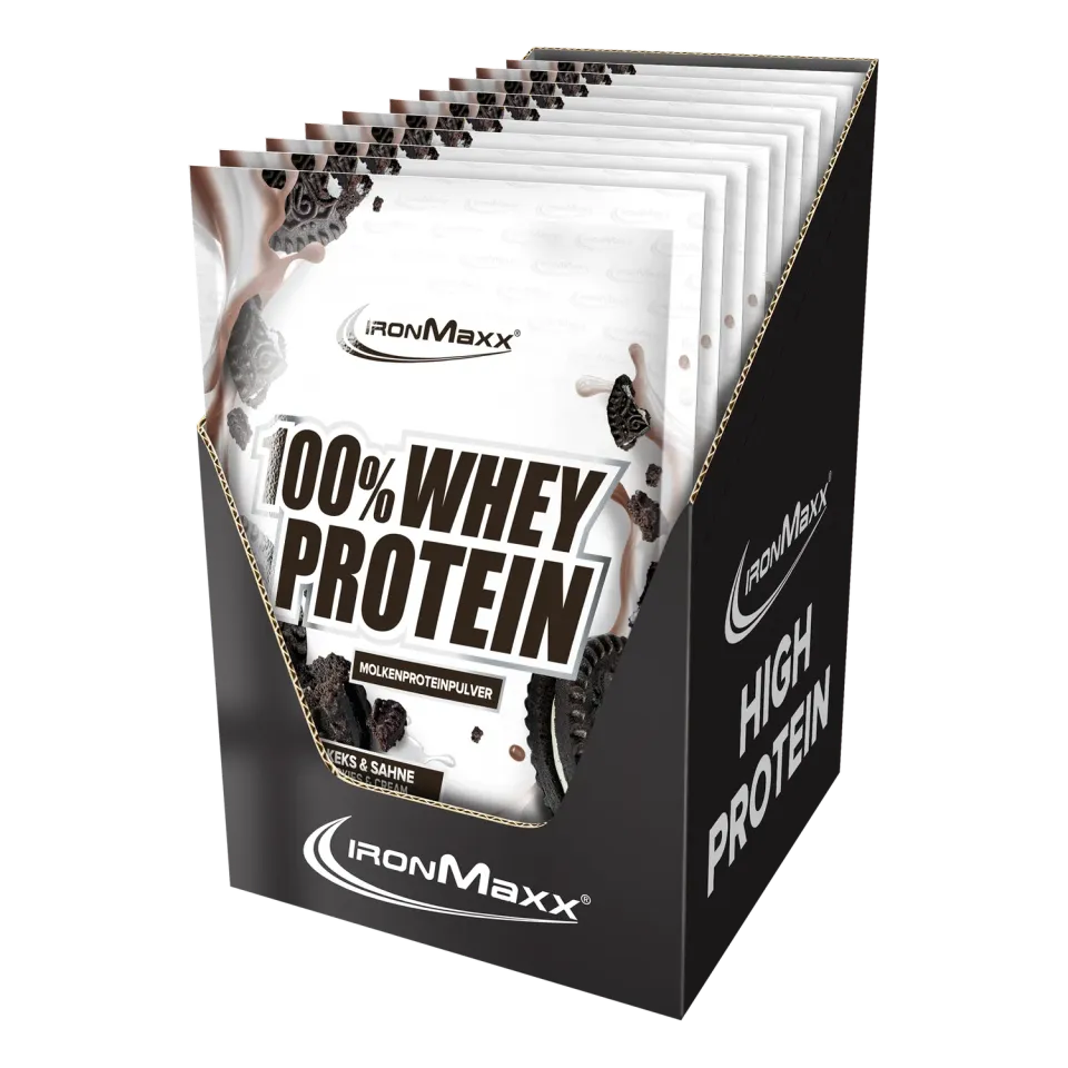 Iron Maxx 100% Whey Protein 10x30g Cookies Cream zuckerfrei