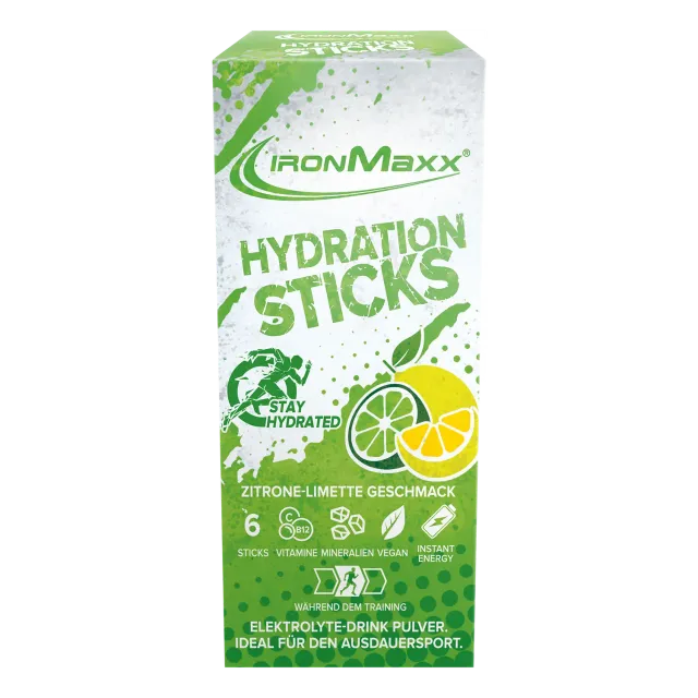 Iron Maxx Hydration Sticks Elektrolytpulver Zitrone-Limette 6x12,9g vegan