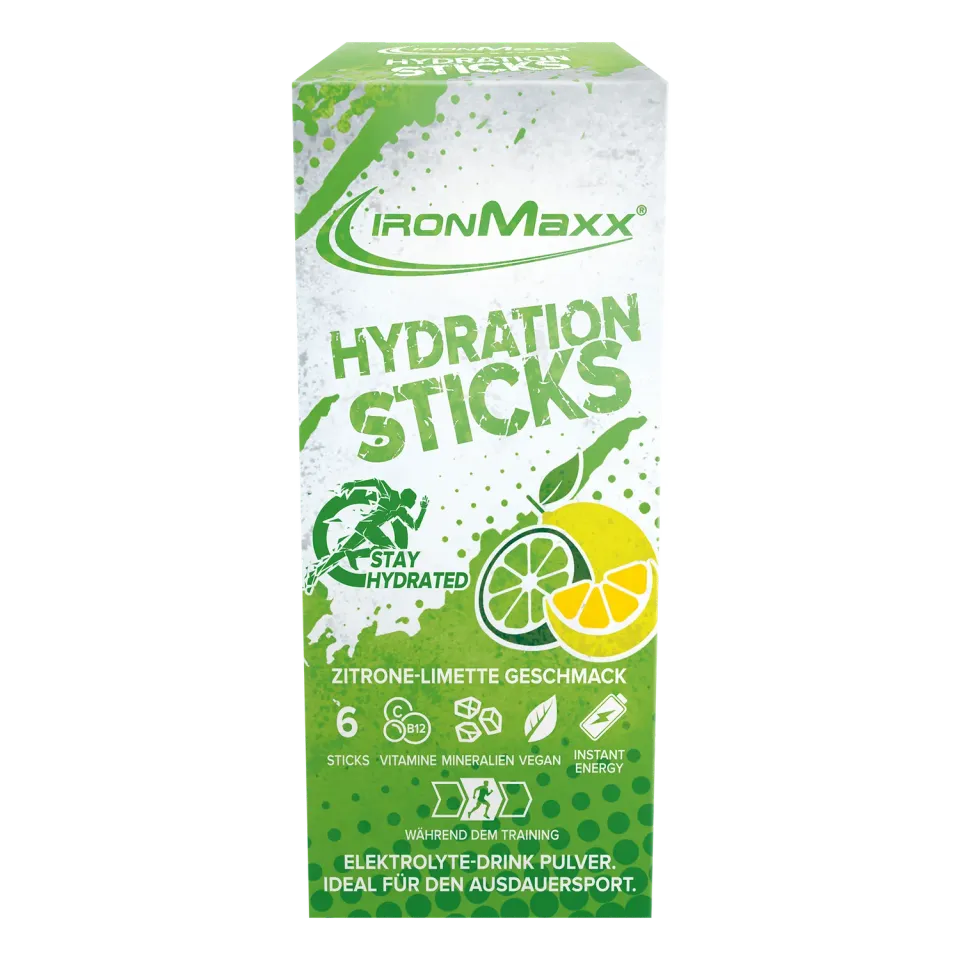 Iron Maxx Hydration Sticks Elektrolytpulver Zitrone-Limette 6x12,9g vegan