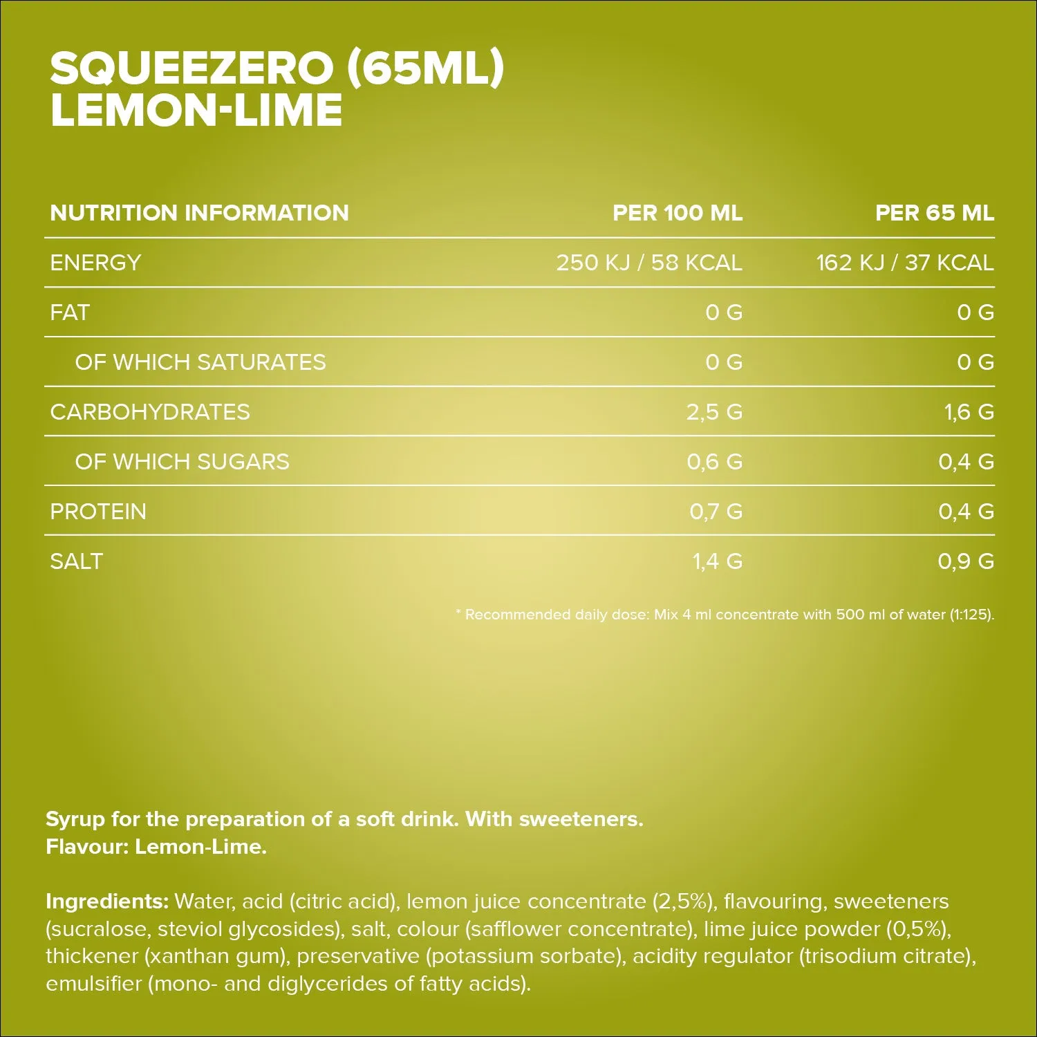 Iron Maxx SqueeZero Squeeze-Sirup 65 ml Zitrone Limette zuckerfrei