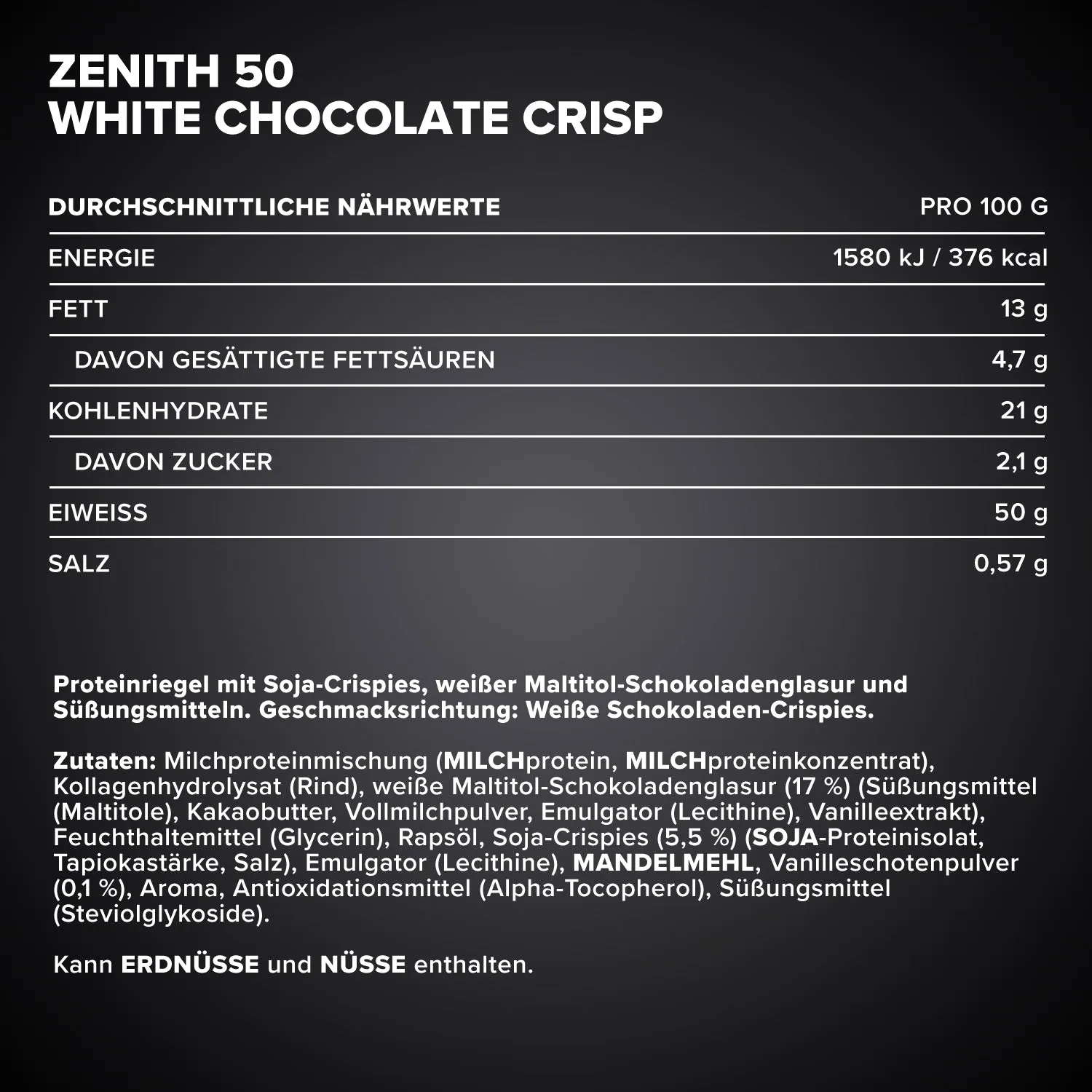 Iron Maxx Zenith 50 Proteinriegel White Choc Crisp 100 g proteinreich
