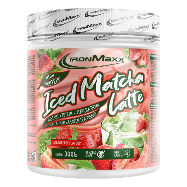 Iron Maxx Iced Matcha Latte Strawberry Matcha 300g proteinreich
