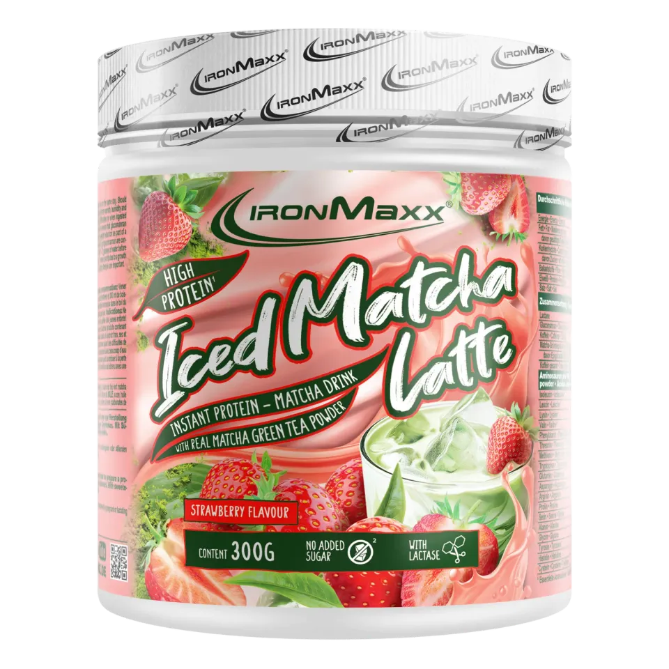 Iron Maxx Iced Matcha Latte Strawberry Matcha 300g proteinreich