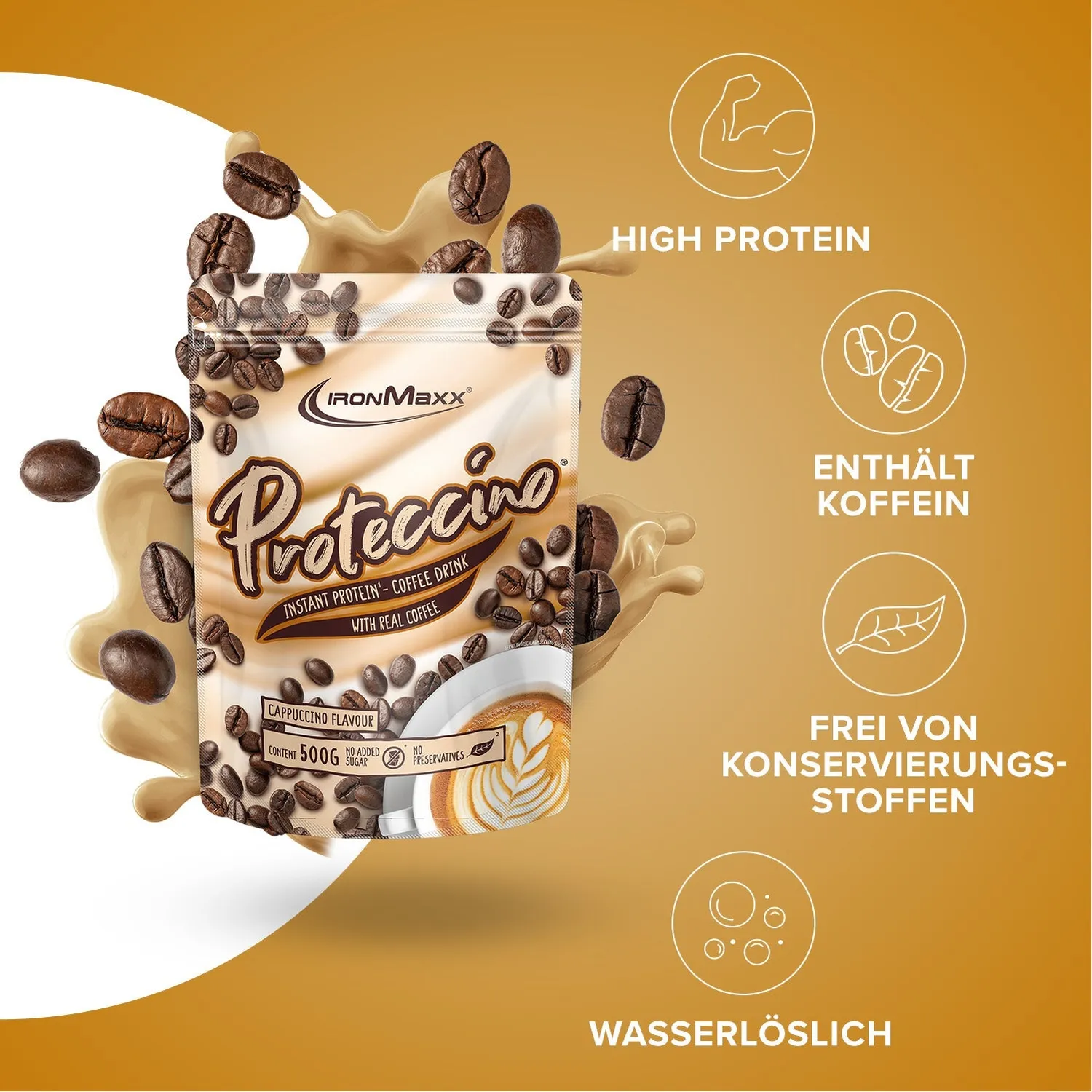 Iron Maxx Proteccino 4er Bundle 2 Sorten mit Shaker