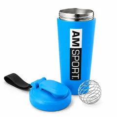 AMSPORT Edelstahl-Shaker 750 ml Shaker Schwarz BPA-frei