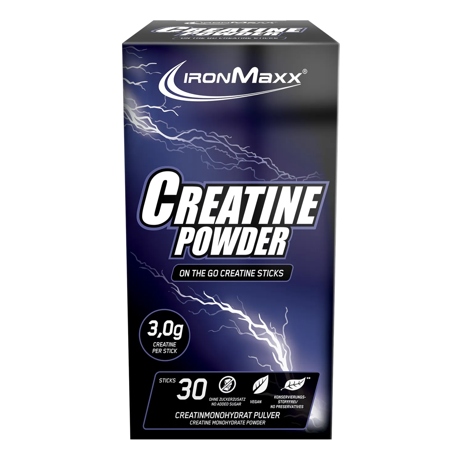 Iron Maxx Creatine Monohydrate Creatin-Sticks 30x3,4g vegan