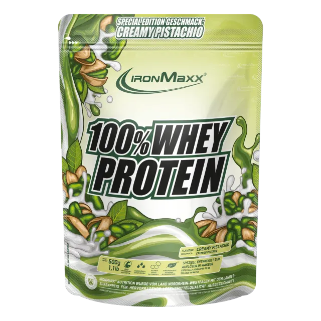 Iron Maxx 100% Whey Protein Creamy Pistazie Pulver 500g zuckerfrei