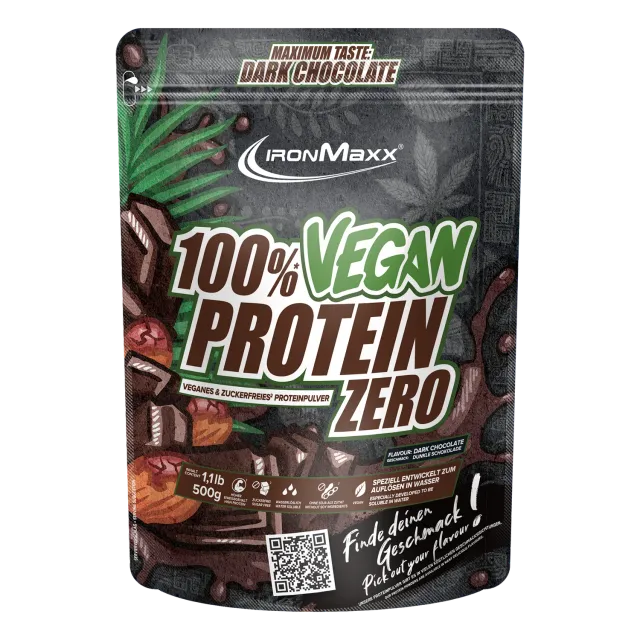 Iron Maxx 100% Vegan Protein Zero Pulver Dark Chocolate 500 g zuckerfrei