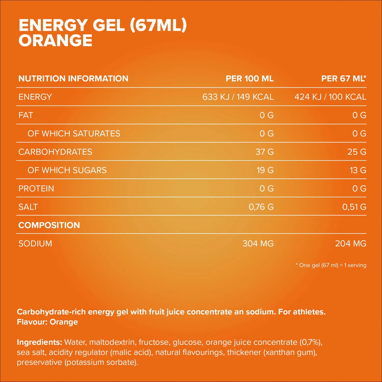 Iron Maxx Hydro Energy Gel Orange 67ml mit Natrium
