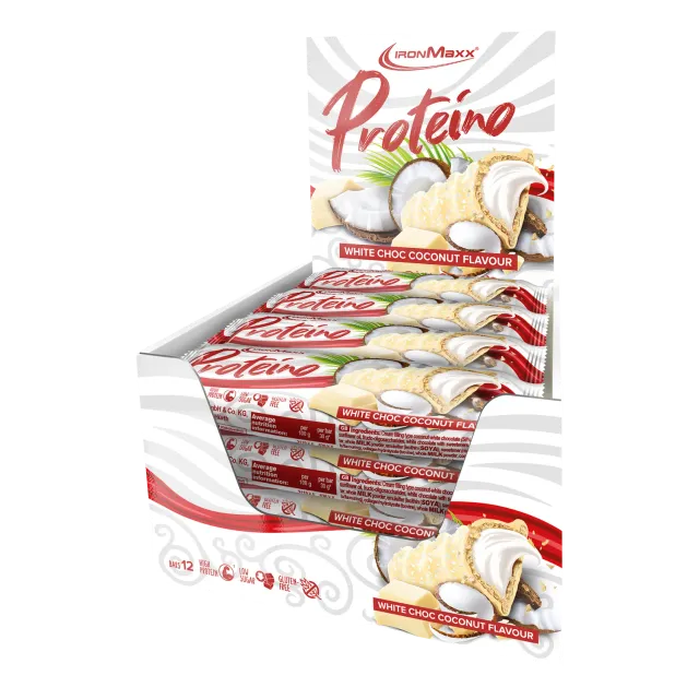 Iron Maxx Proteino White Choc Coconut Riegel 12x30g zuckerarm