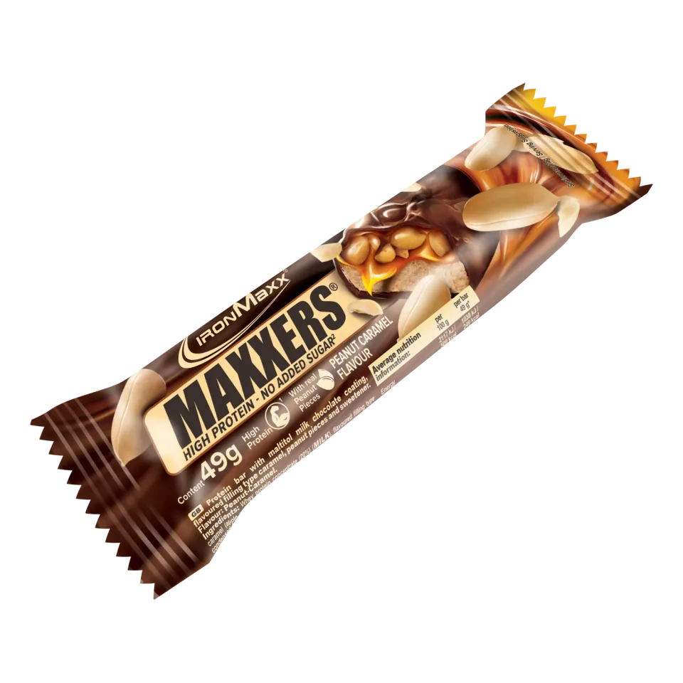 Iron Maxx Maxxers Proteinriegel Erdnuss-Karamell 49 g ohne Zuckerzusatz