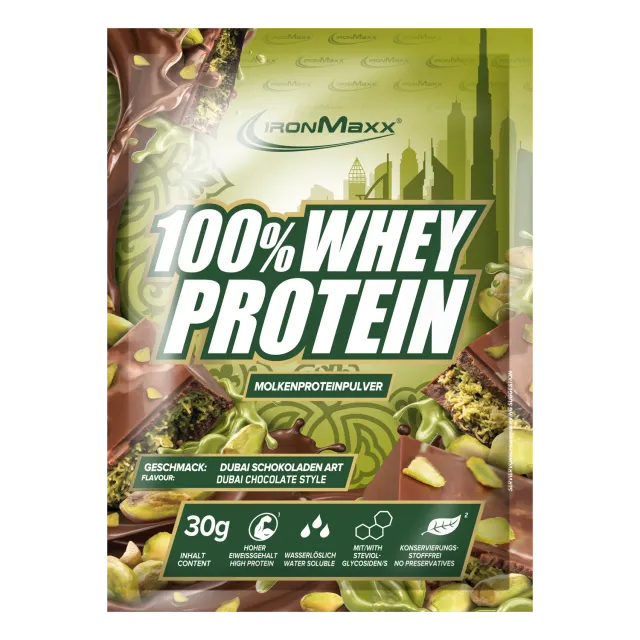 Iron Maxx 100% Whey Protein 30 g Dubai Chocolate Style Pulver