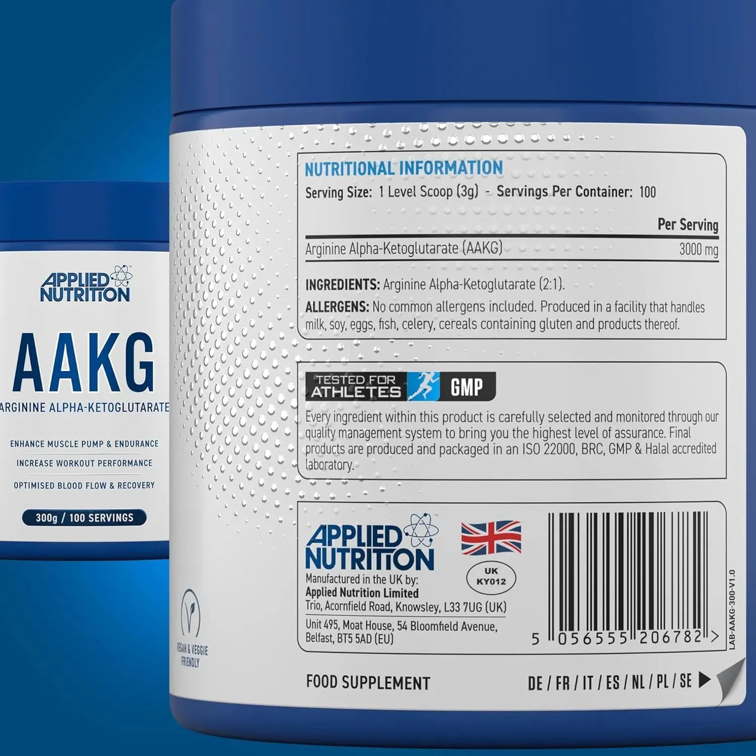 Applied Nutrition AAKG Pulver 300g 100 Portionen Pump Pre-Workout