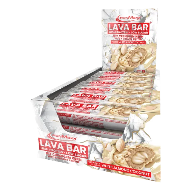 Iron Maxx Lava Bar Proteinriegel 18x40g White Almond Coconut Low Sugar