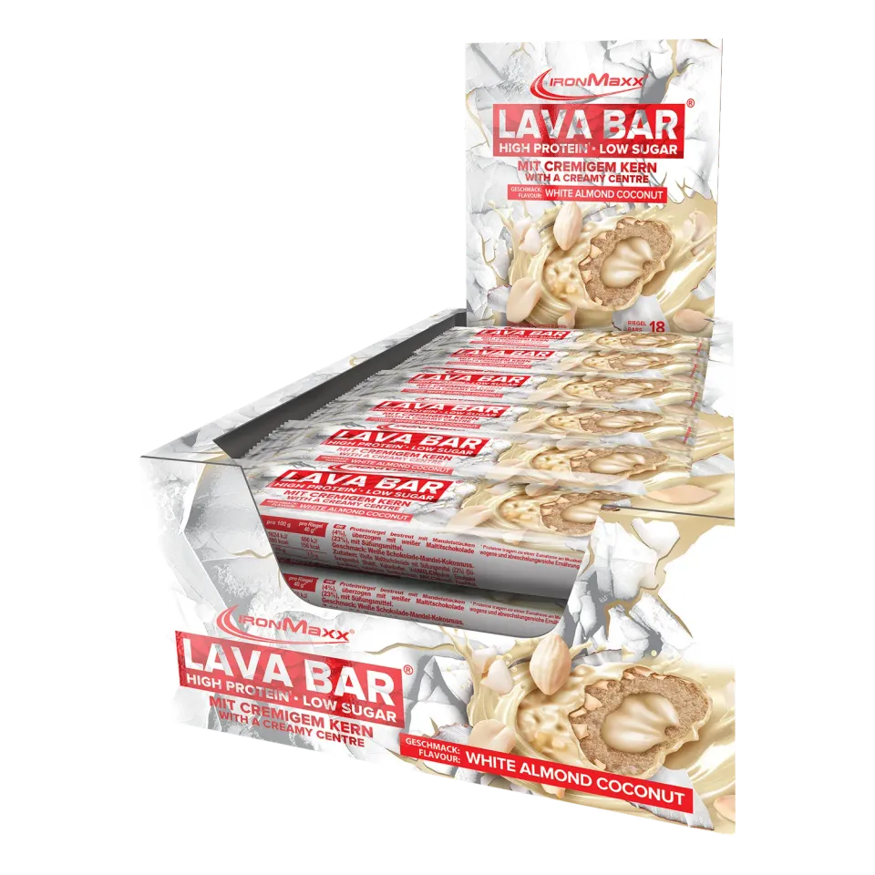 Iron Maxx Lava Bar Proteinriegel 18x40g White Almond Coconut Low Sugar