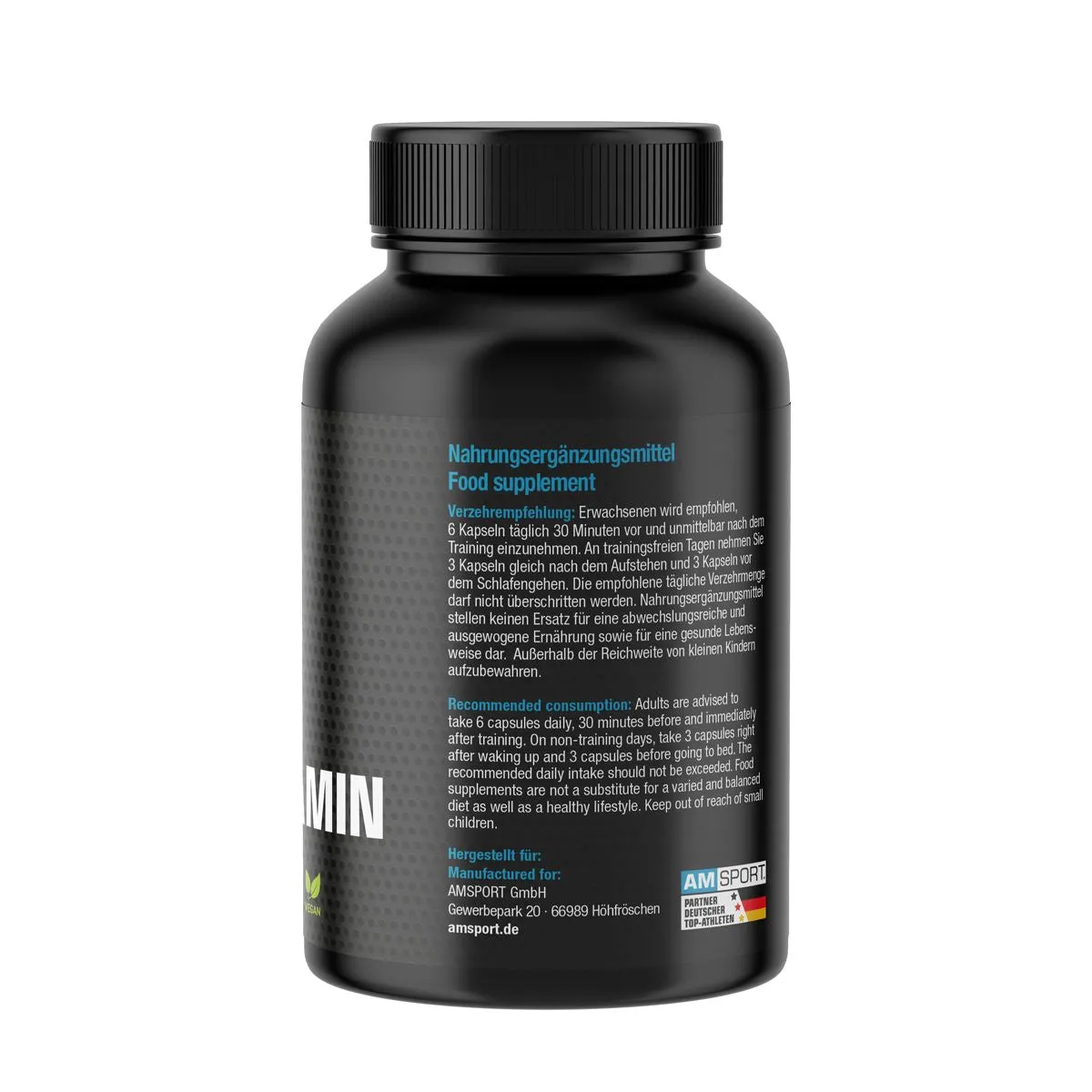 AMSPORT Glutamin Kapseln 120 Stück vegan