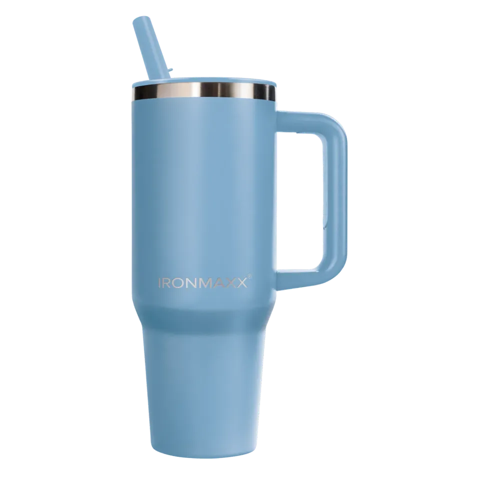 IronMaxx Cup V4.0 Trinkbecher 1200 ml Ice Blue doppelwandig isoliert