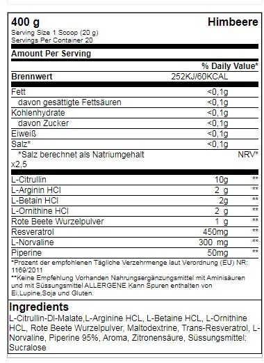 Big Zone Blood Storm Pre-Workout ohne Koffein Pump